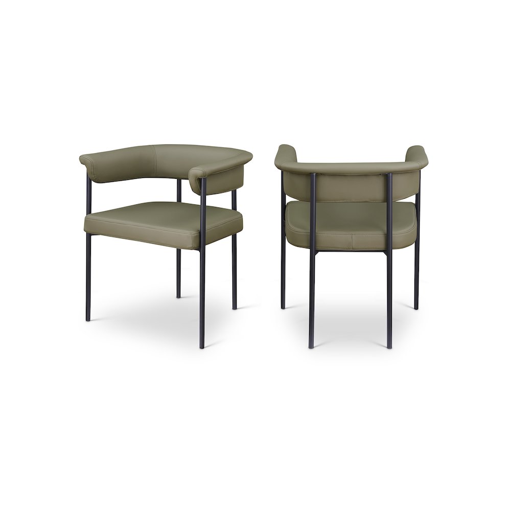 Malin Olive Vegan Leather Dining Chair, Set of 2. Picture 1