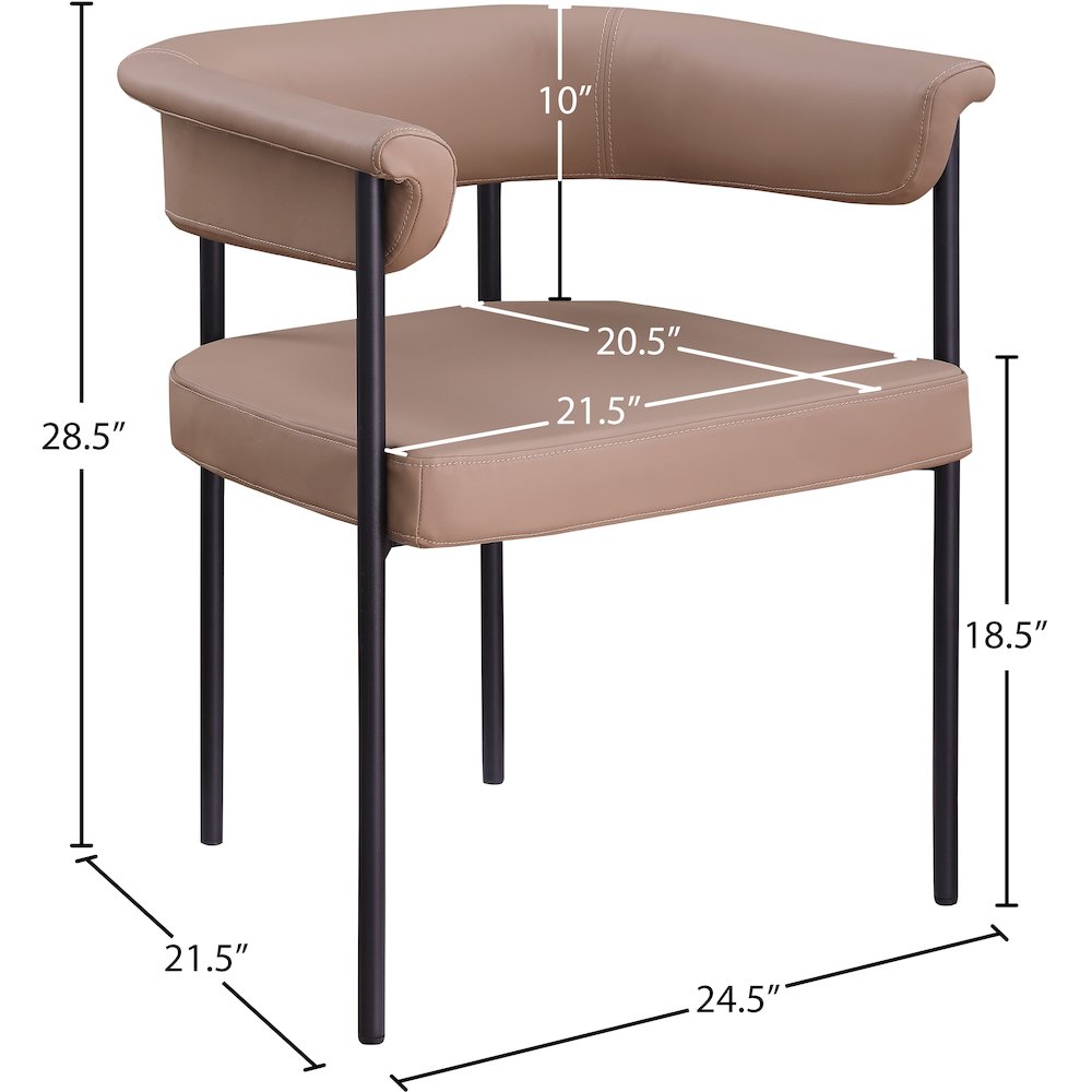 Malin Tan Vegan Leather Dining Chair, Set of 2. Picture 7