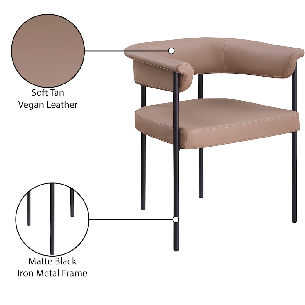 Malin Tan Vegan Leather Dining Chair, Set of 2. Picture 8