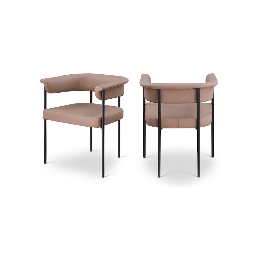 Malin Tan Vegan Leather Dining Chair, Set of 2. Picture 1