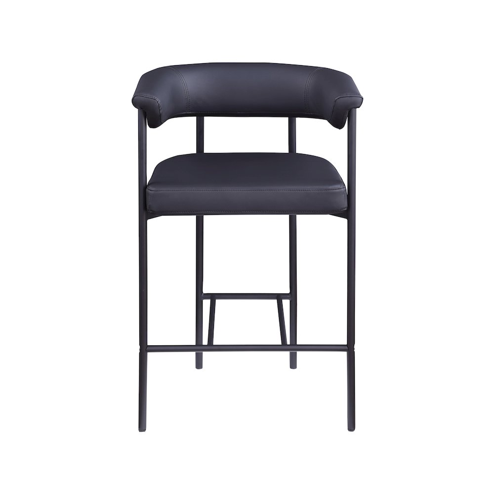 Malin Black Vegan Leather Counter Stool, Set of 2. Picture 2