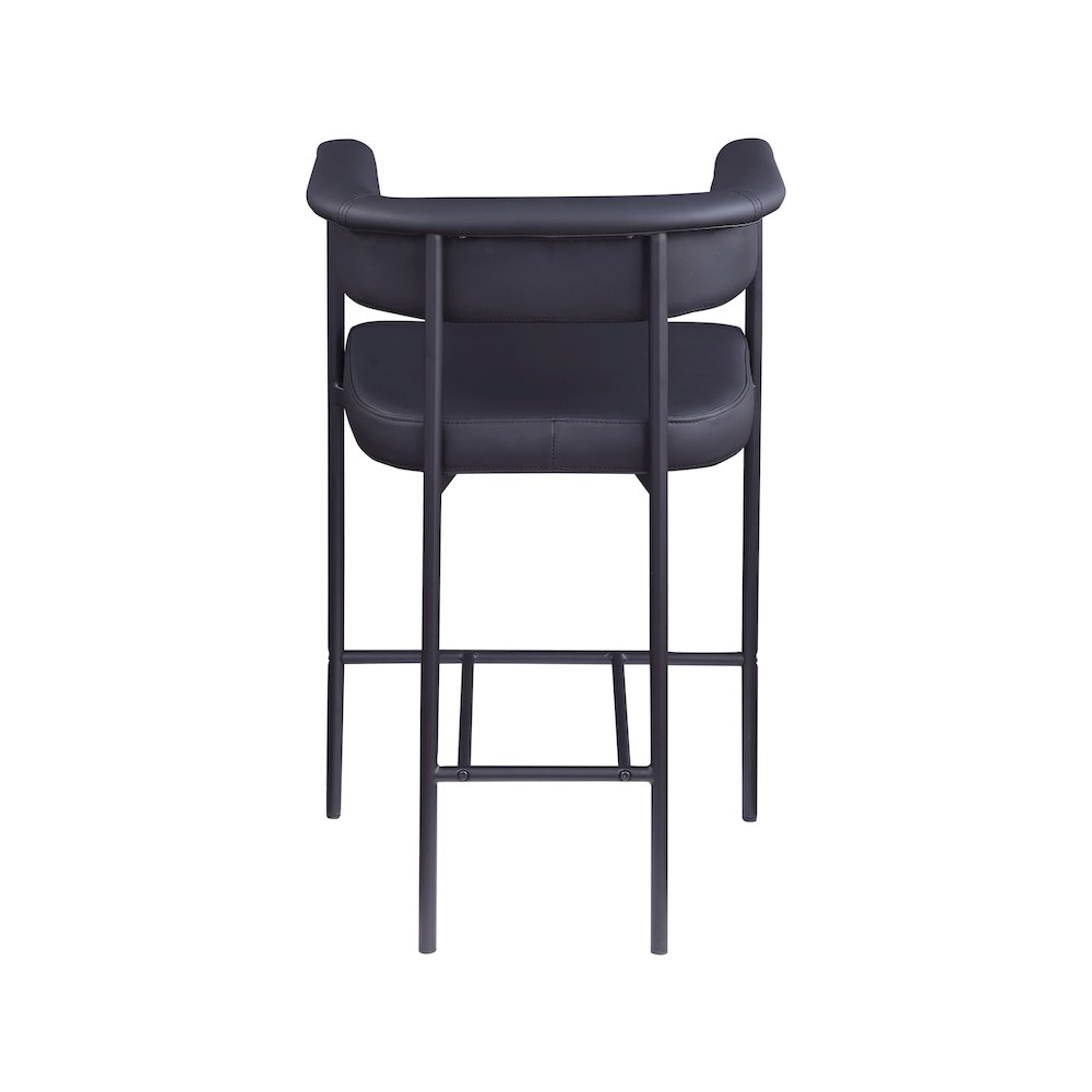 Malin Black Vegan Leather Counter Stool, Set of 2. Picture 4
