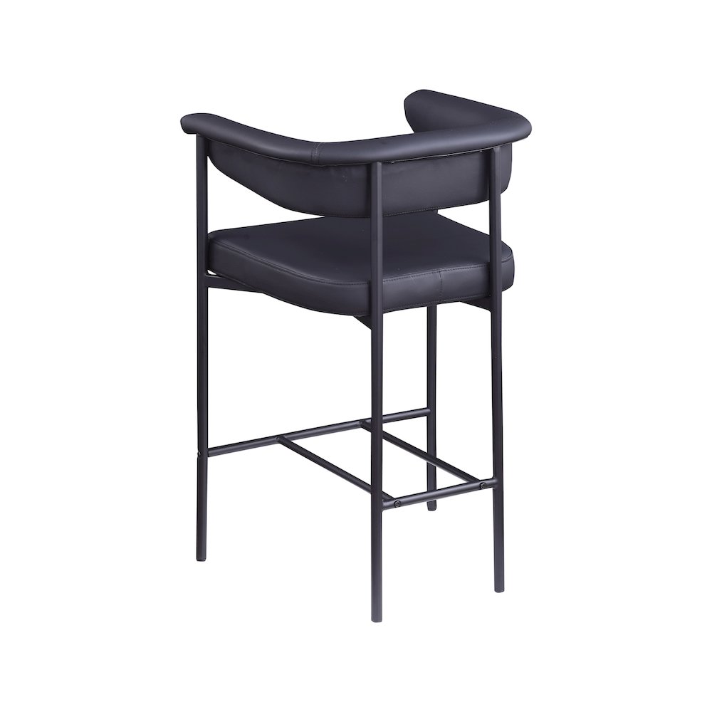 Malin Black Vegan Leather Counter Stool, Set of 2. Picture 5