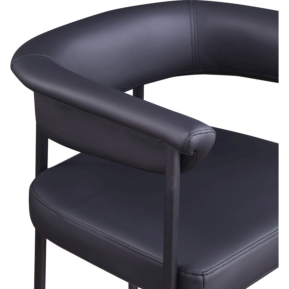 Malin Black Vegan Leather Counter Stool, Set of 2. Picture 6