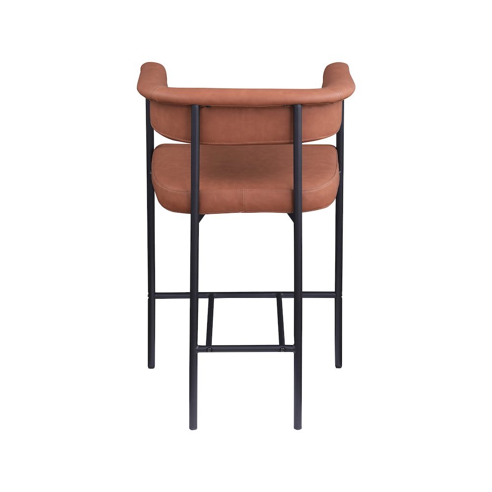 Malin Cognac Vegan Leather Counter Stool, Set of 2. Picture 4
