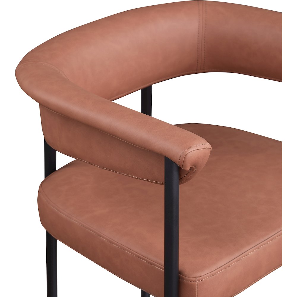 Malin Cognac Vegan Leather Counter Stool, Set of 2. Picture 6