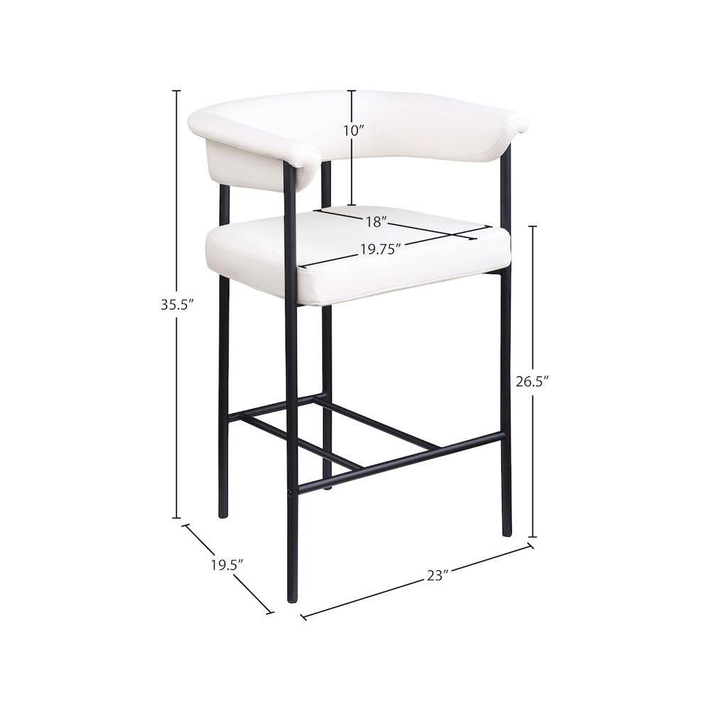 Malin Cream Vegan Leather Counter Stool, Set of 2. Picture 7