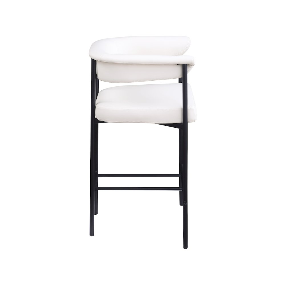 Malin Cream Vegan Leather Counter Stool, Set of 2. Picture 3