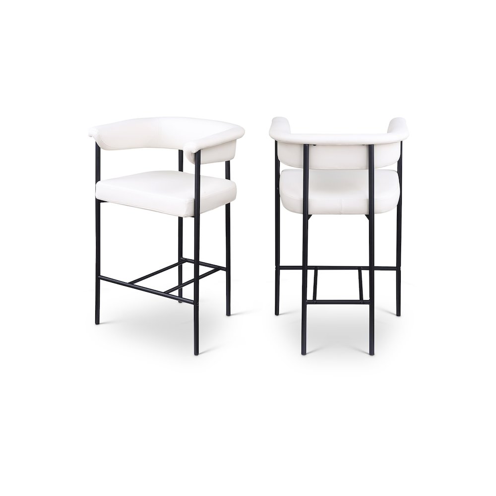 Malin Cream Vegan Leather Counter Stool, Set of 2. Picture 1