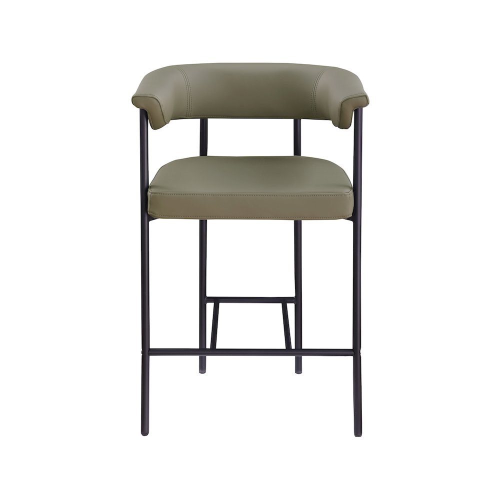 Malin Olive Vegan Leather Counter Stool, Set of 2. Picture 2