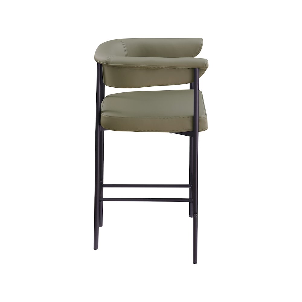 Malin Olive Vegan Leather Counter Stool, Set of 2. Picture 3