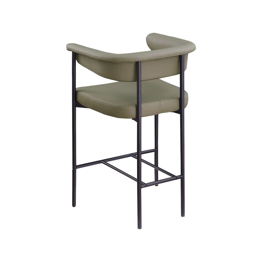 Malin Olive Vegan Leather Counter Stool, Set of 2. Picture 5