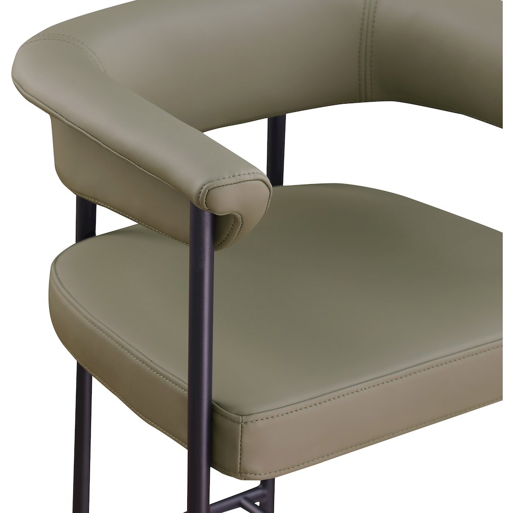 Malin Olive Vegan Leather Counter Stool, Set of 2. Picture 6