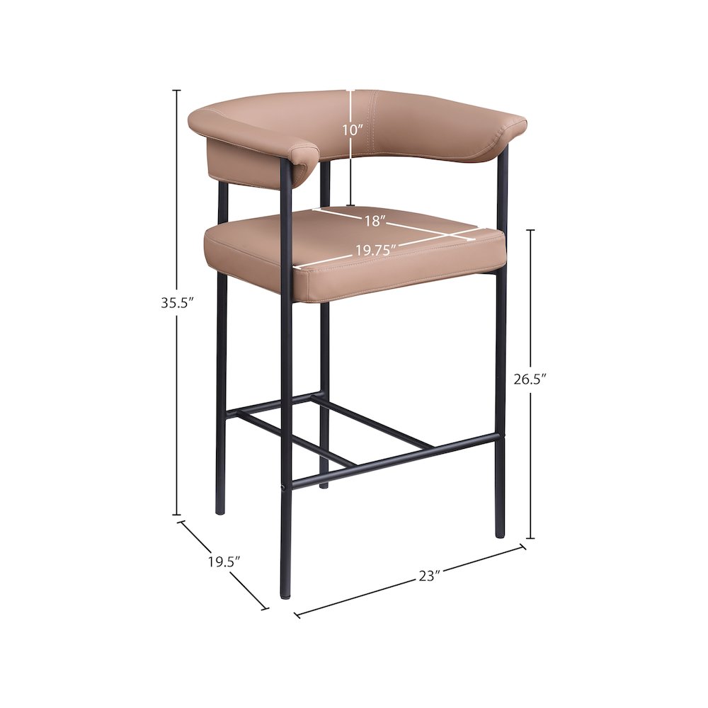Malin Tan Vegan Leather Counter Stool, Set of 2. Picture 7