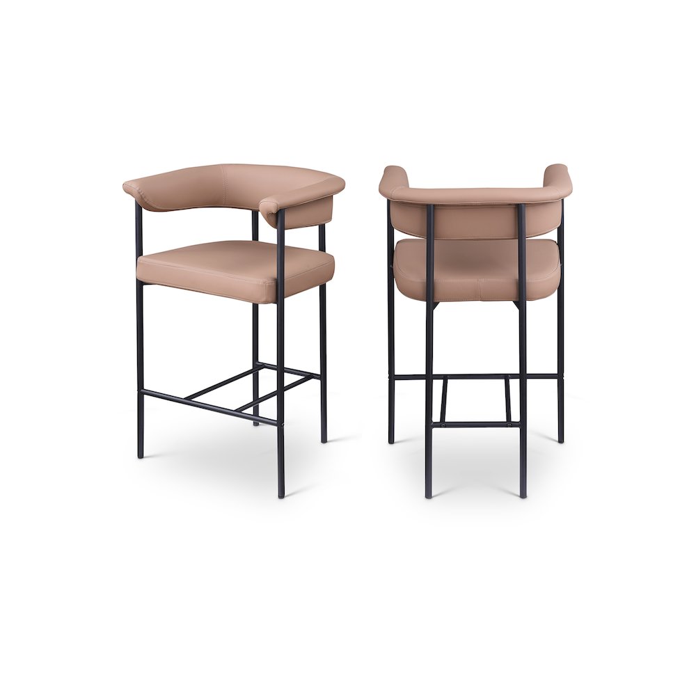 Malin Tan Vegan Leather Counter Stool, Set of 2. Picture 1