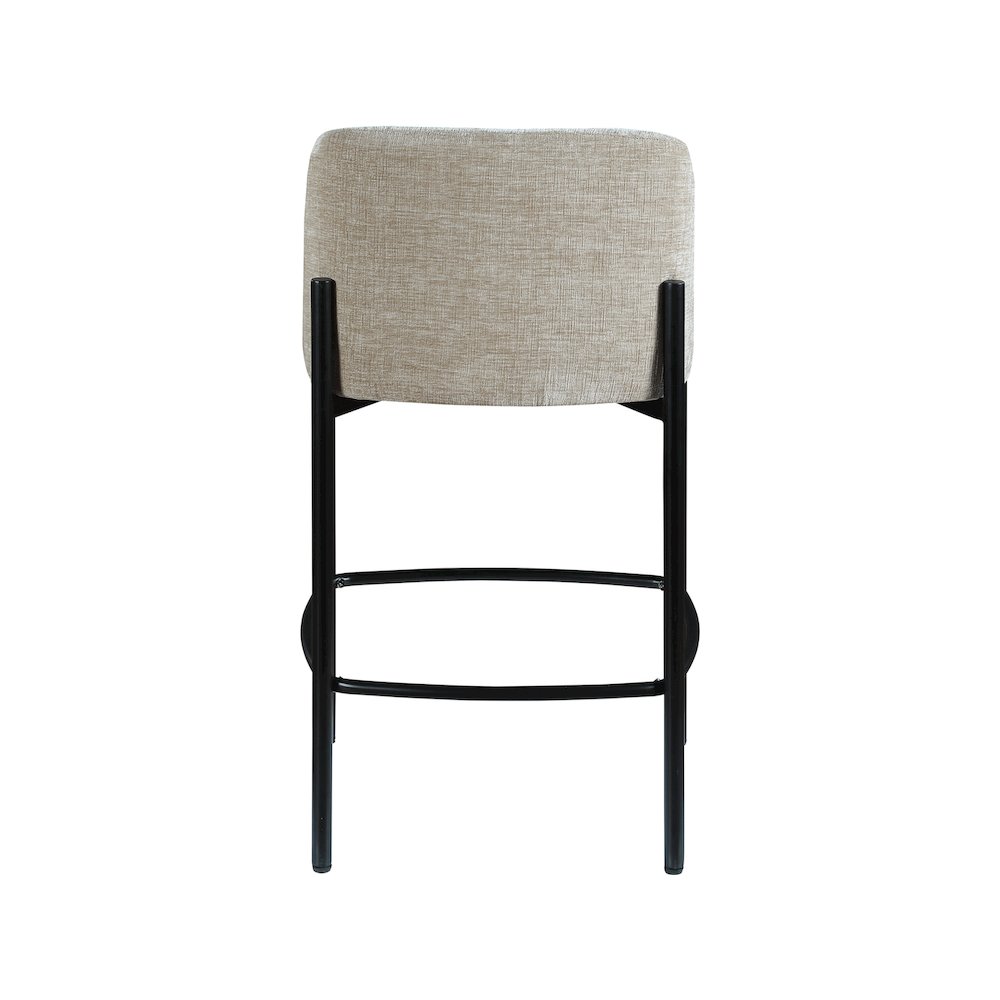 Burton Beige Chenille Fabric Stool, Set of 2. Picture 2
