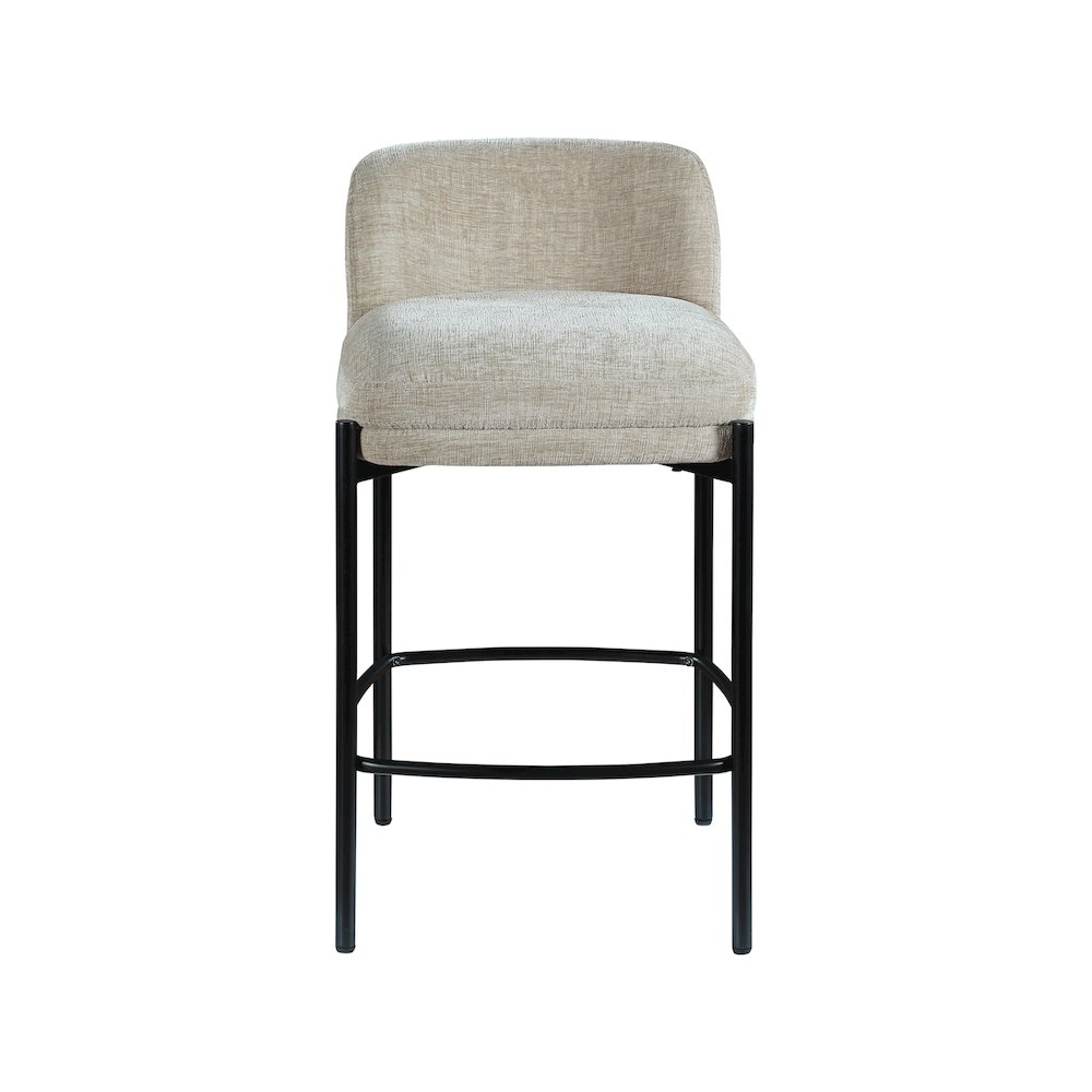 Burton Beige Chenille Fabric Stool, Set of 2. Picture 3