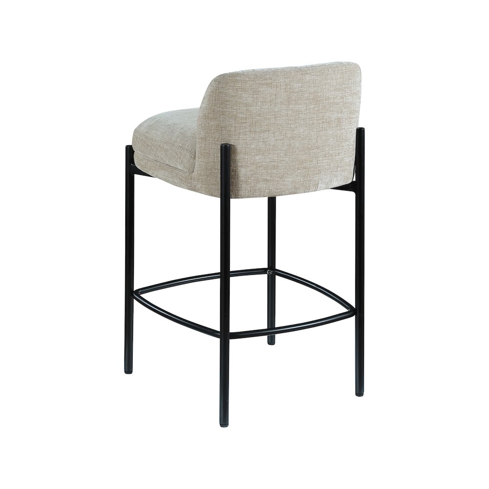 Burton Beige Chenille Fabric Stool, Set of 2. Picture 5