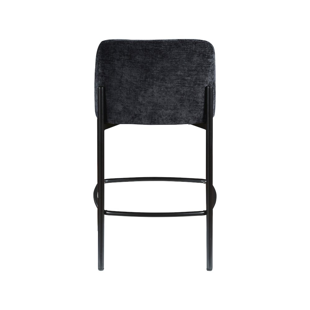 Burton Black Chenille Fabric Stool, Set of 2. Picture 2