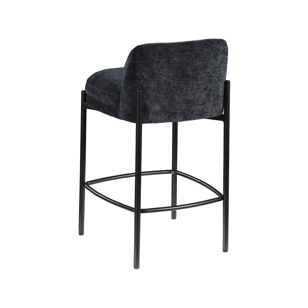 Burton Black Chenille Fabric Stool, Set of 2. Picture 5