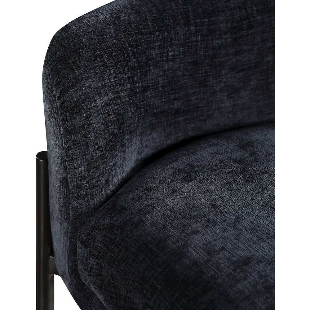 Burton Black Chenille Fabric Stool, Set of 2. Picture 6