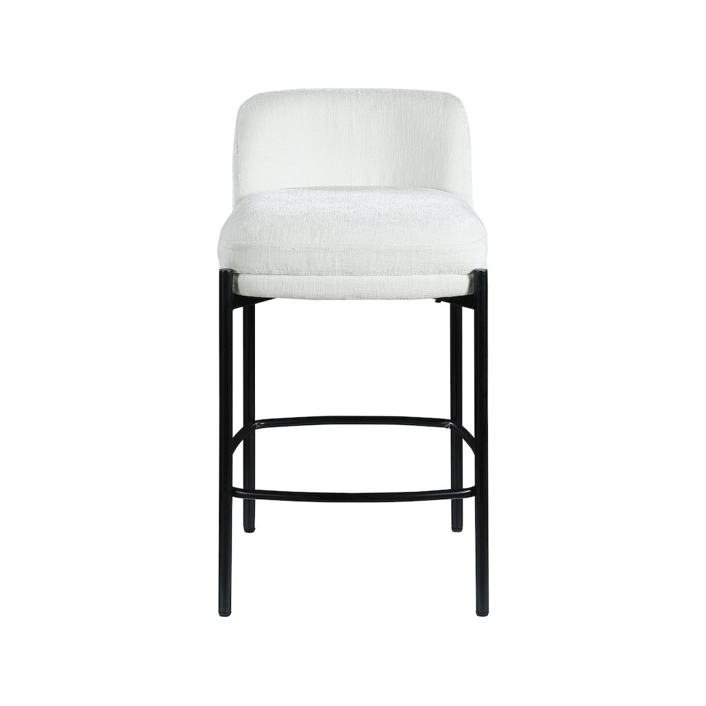 Burton Cream Chenille Fabric Stool, Set of 2. Picture 3