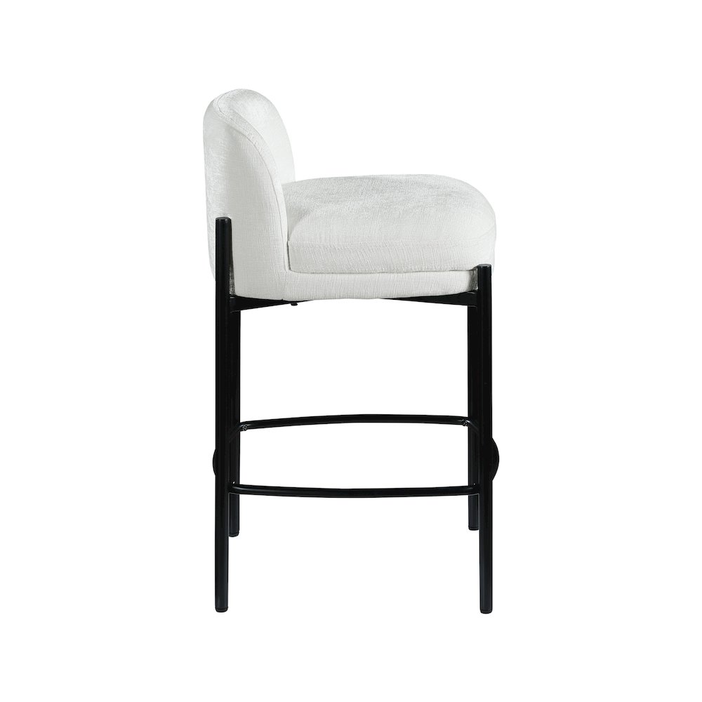 Burton Cream Chenille Fabric Stool, Set of 2. Picture 4