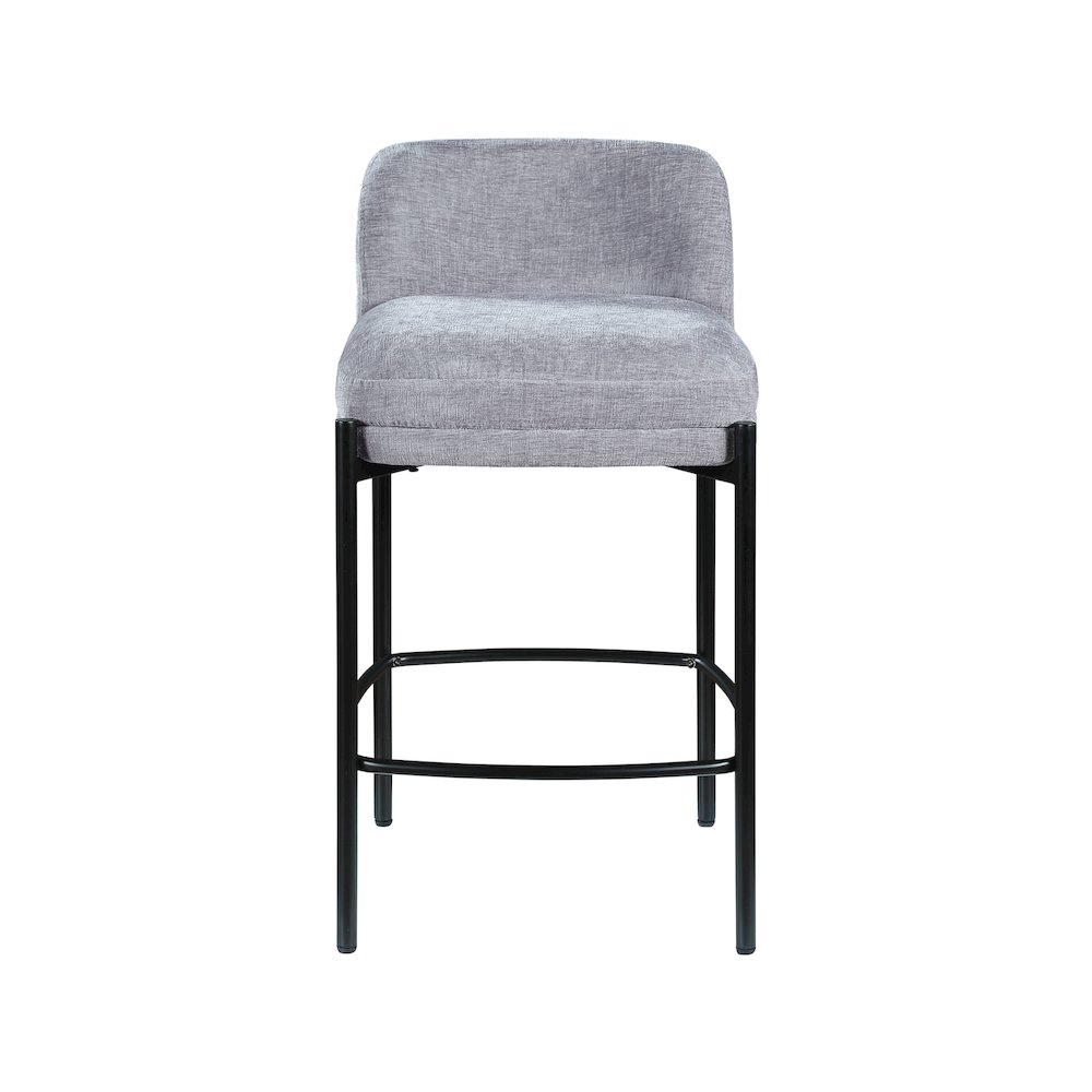 Burton Grey Chenille Fabric Stool, Set of 2. Picture 3