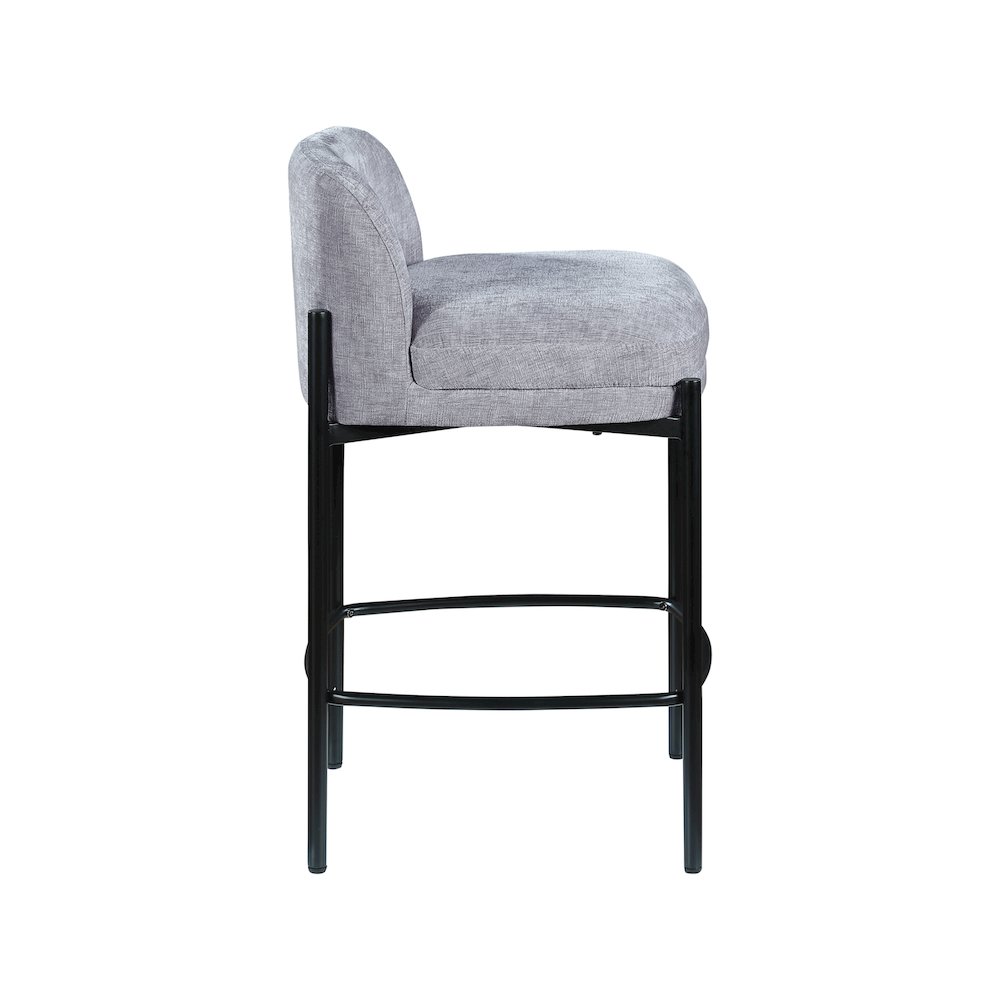 Burton Grey Chenille Fabric Stool, Set of 2. Picture 4