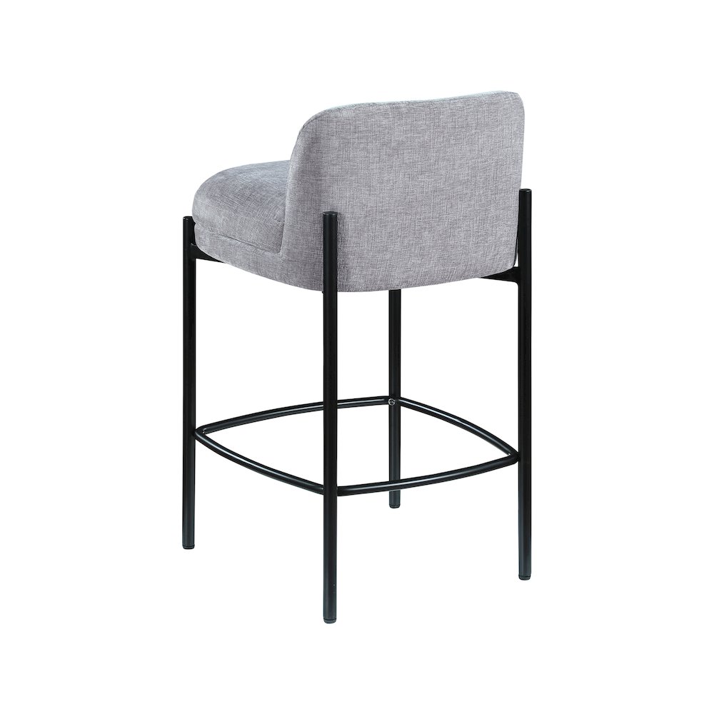 Burton Grey Chenille Fabric Stool, Set of 2. Picture 5