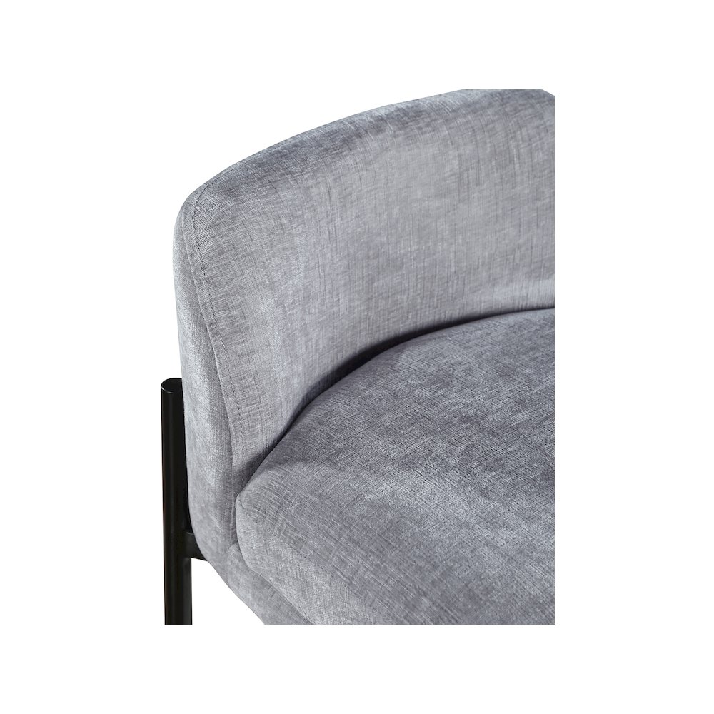 Burton Grey Chenille Fabric Stool, Set of 2. Picture 6
