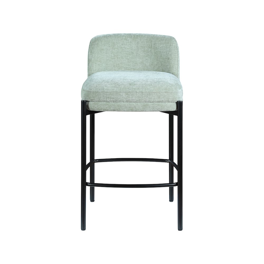 Burton Mint Chenille Fabric Stool, Set of 2. Picture 3