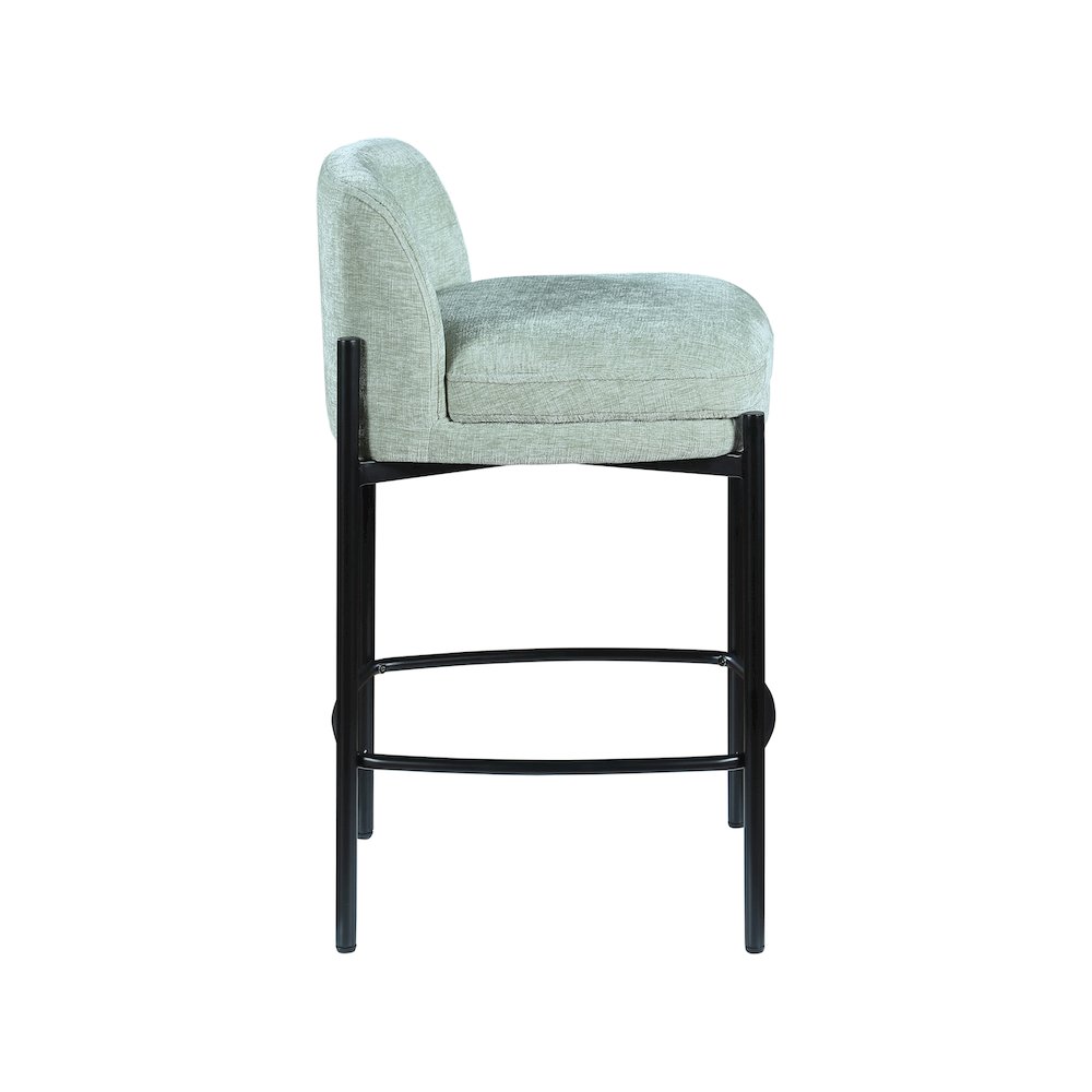 Burton Mint Chenille Fabric Stool, Set of 2. Picture 4
