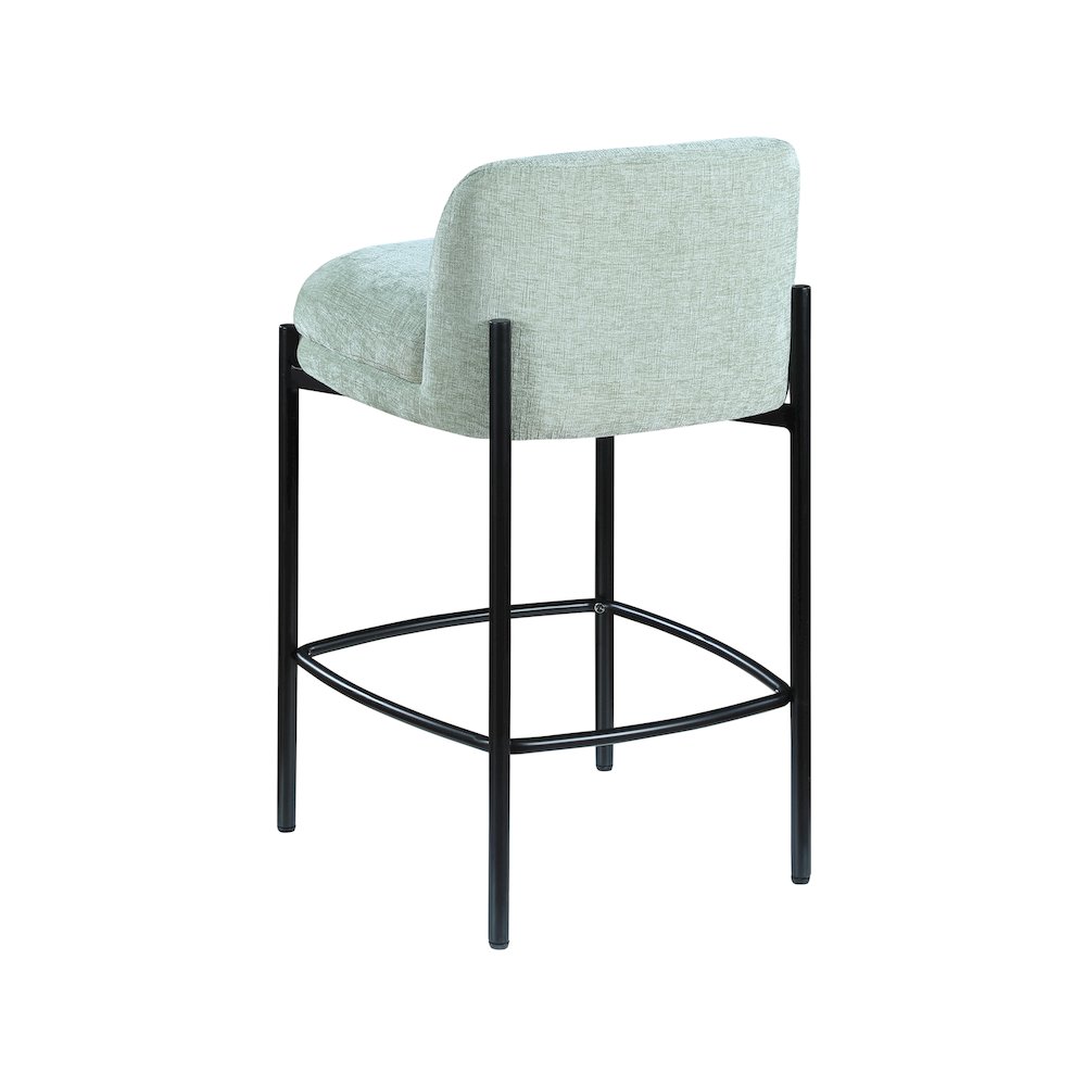 Burton Mint Chenille Fabric Stool, Set of 2. Picture 5
