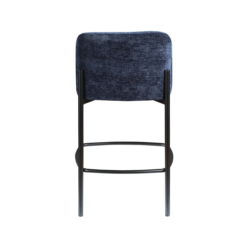 Burton Navy Chenille Fabric Stool, Set of 2. Picture 2