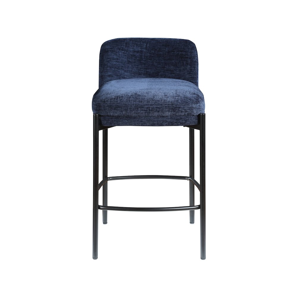Burton Navy Chenille Fabric Stool, Set of 2. Picture 3