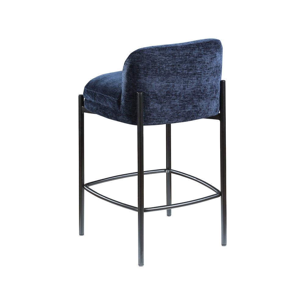 Burton Navy Chenille Fabric Stool, Set of 2. Picture 5