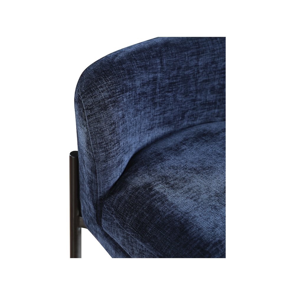 Burton Navy Chenille Fabric Stool, Set of 2. Picture 6