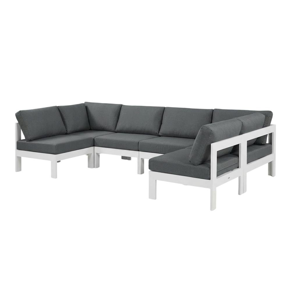 Gray Fabric Outdoor Patio Modular Sectional With Contemporary Style. Picture 1