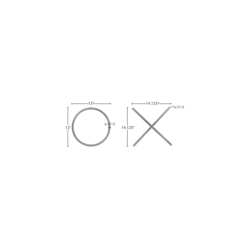 XOXO Chrome Stainless Steel Wall Decor. Picture 6
