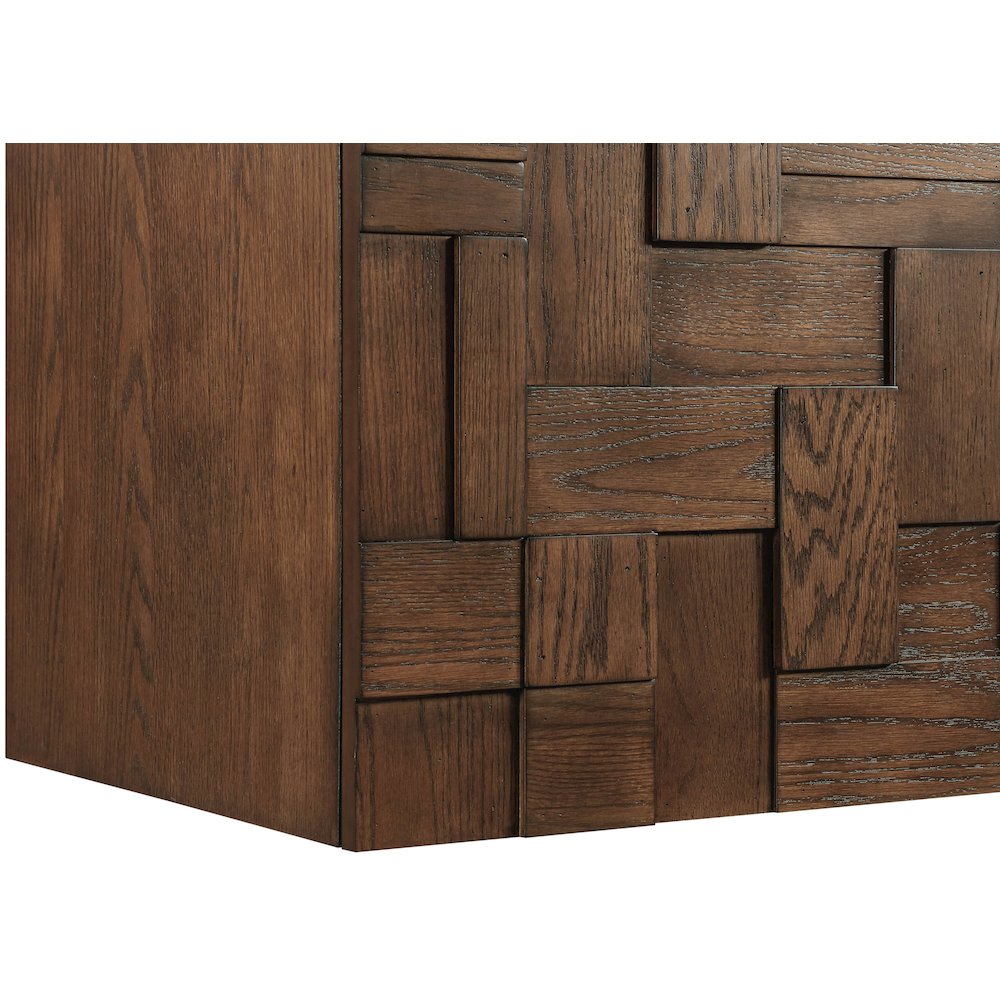 Leonardo 36" Brown Engineered Stone And Solid Wood Wall Mounted Bathroom Vanity. Picture 9
