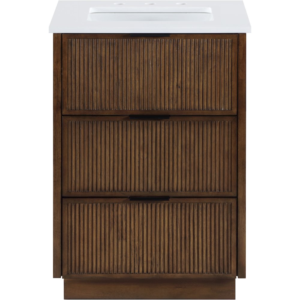 Willard 24" Brown Engineered Stone And Solid Wood Bathroom Vanity. Picture 3