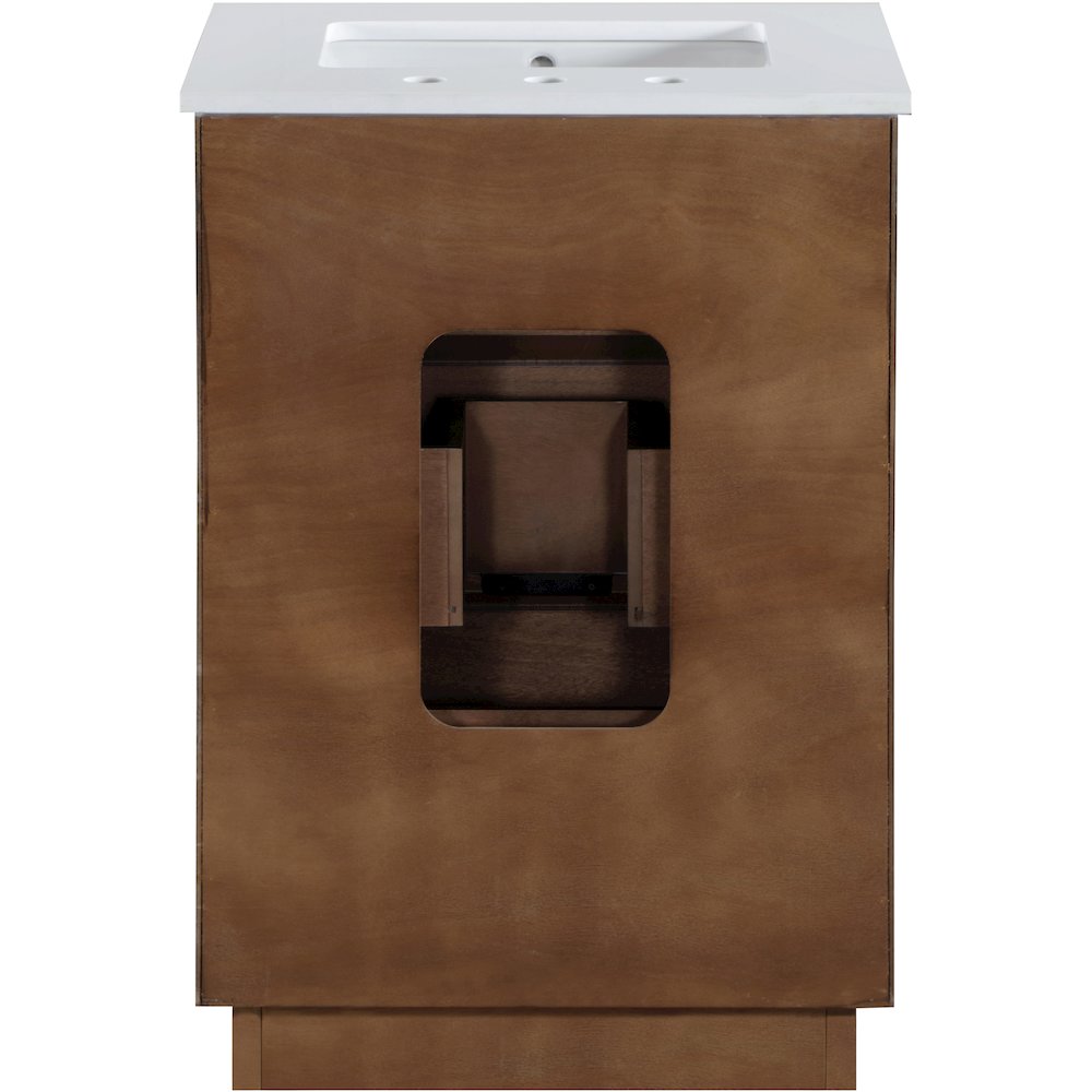 Willard 24" Brown Engineered Stone And Solid Wood Bathroom Vanity. Picture 5