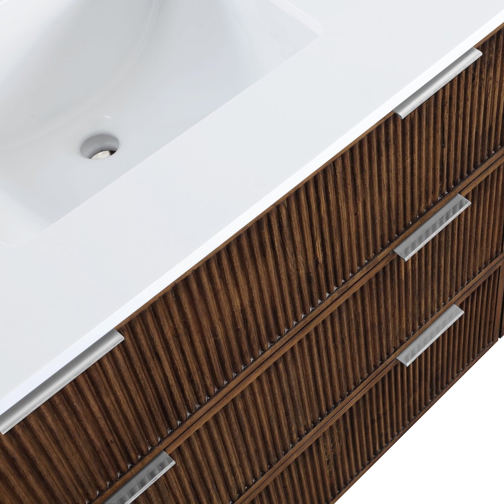 Willard 36" Brown Engineered Stone And Solid Wood Bathroom Vanity. Picture 10