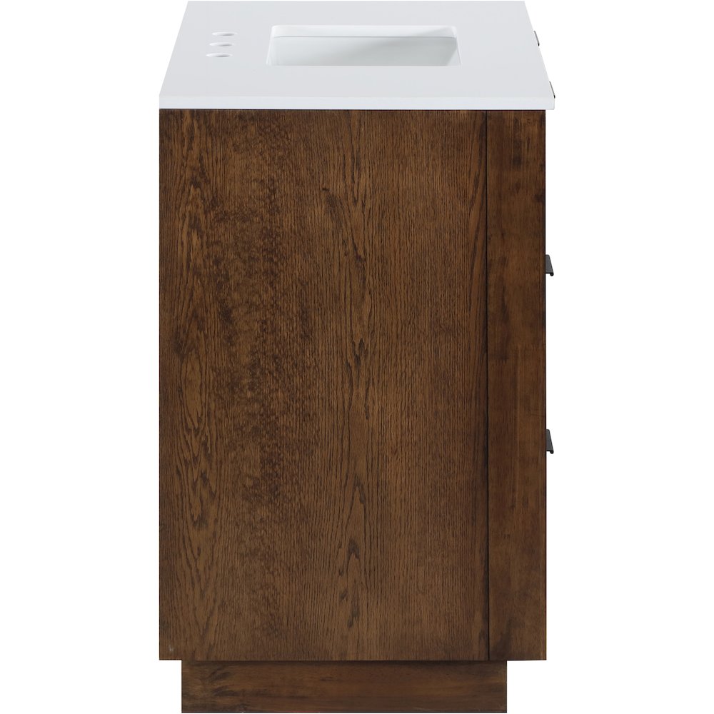 Willard 36" Brown Engineered Stone And Solid Wood Bathroom Vanity. Picture 4