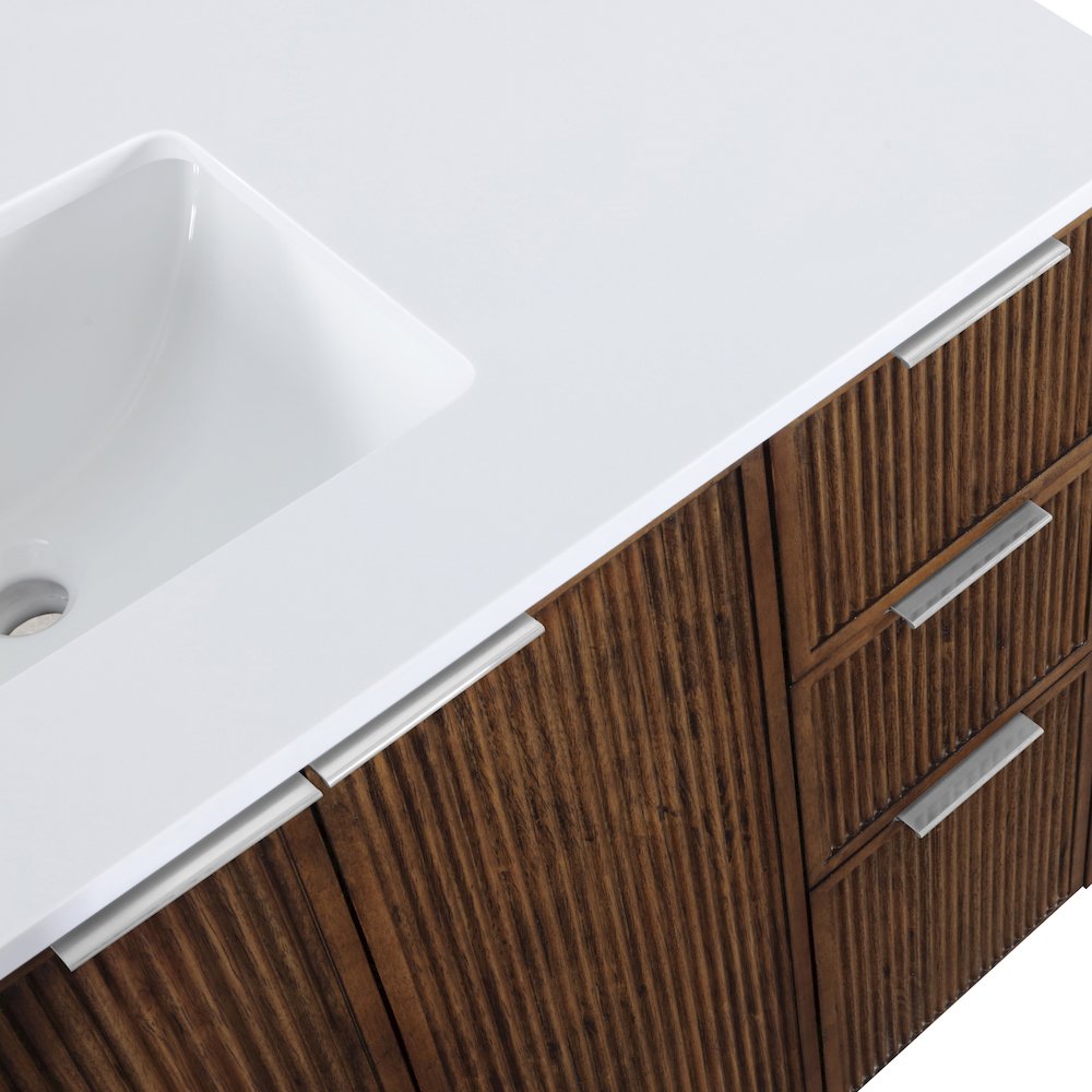 Willard 48" Brown Engineered Stone And Solid Wood Bathroom Vanity. Picture 10