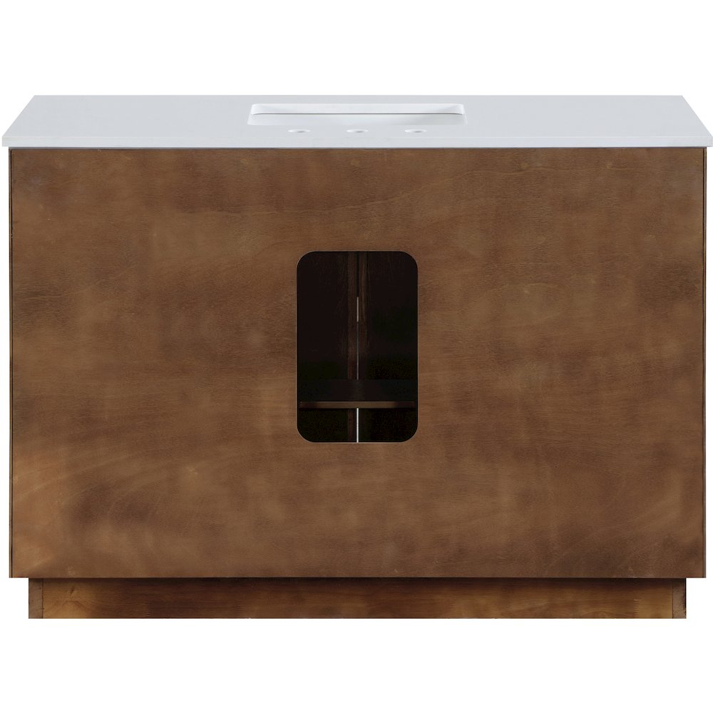 Willard 48" Brown Engineered Stone And Solid Wood Bathroom Vanity. Picture 5