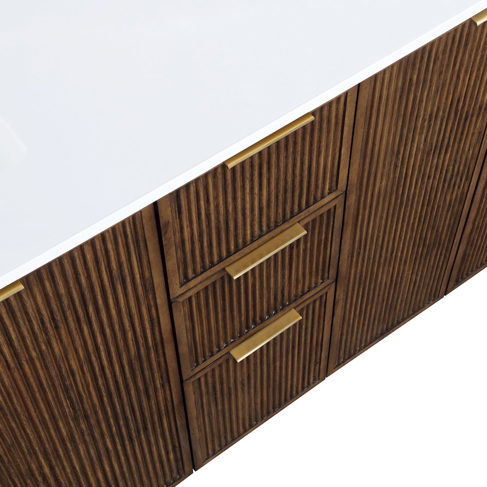 Willard 60" Brown Engineered Stone And Solid Wood Bathroom Vanity. Picture 11