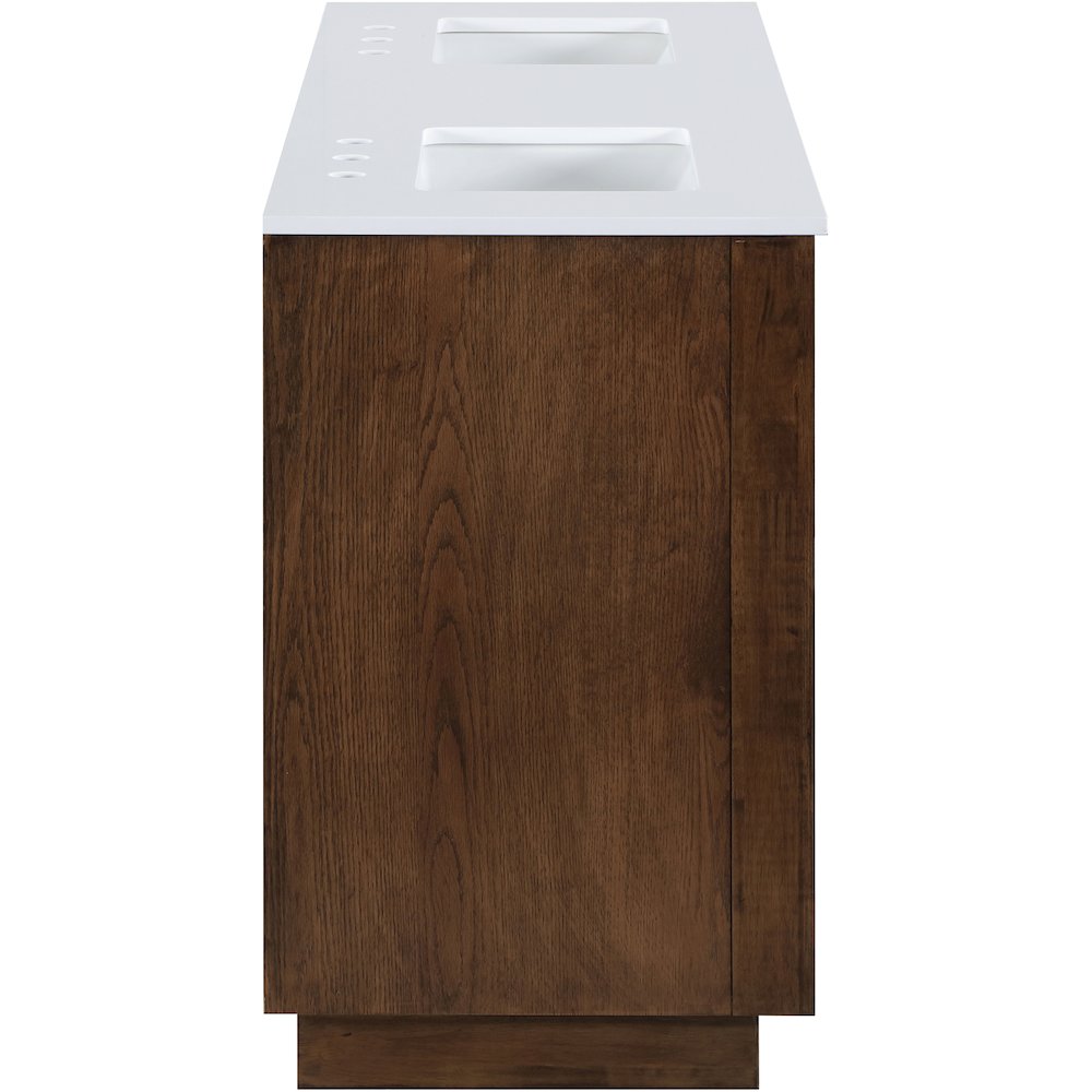 Willard 60" Brown Engineered Stone And Solid Wood Bathroom Vanity. Picture 4
