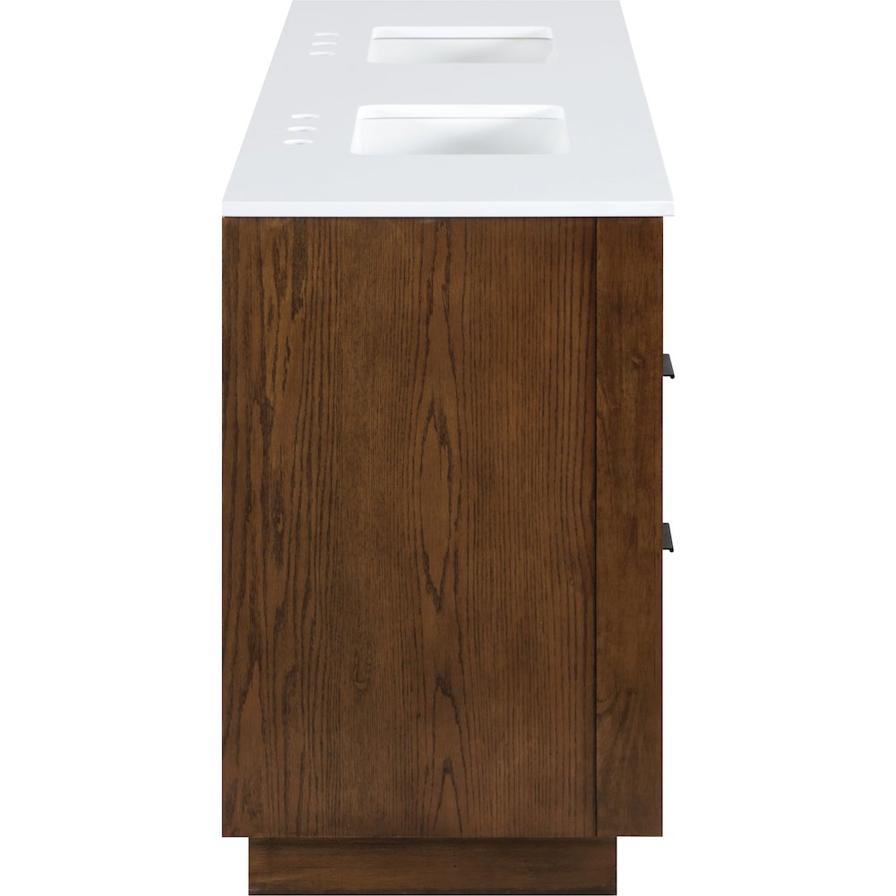 Willard 72" Brown Engineered Stone And Solid Wood Bathroom Vanity. Picture 4